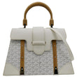 GOYARD Saigon MM Chevron Print Coated Canvas Top Handle Shoulder Bag White front look