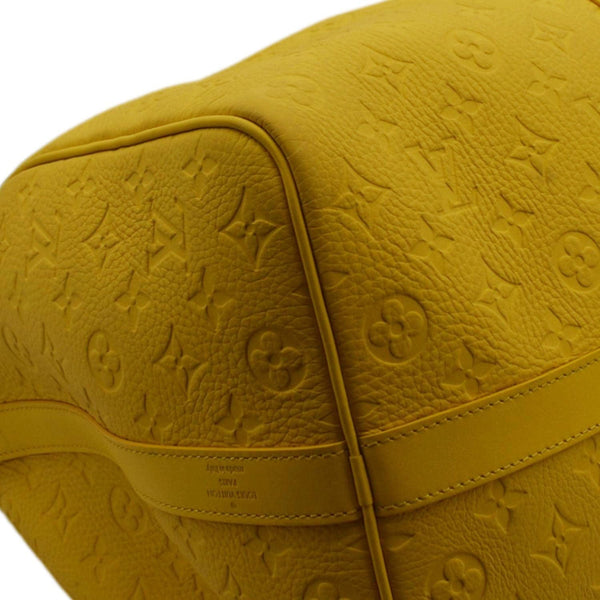 LOUIS VUITTON Keepall 50 Bandouliere Monogram Taurillon Leather Travel Bag Yellow