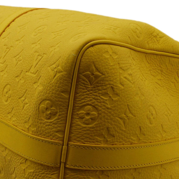 LOUIS VUITTON Keepall 50 Bandouliere Monogram Taurillon Leather Travel Bag Yellow