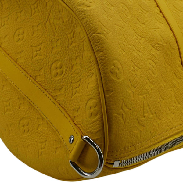 LOUIS VUITTON Keepall 50 Bandouliere Monogram Taurillon Leather Travel Bag Yellow