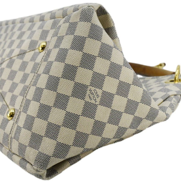 LOUIS VUITTON Artsy MM Damier Azur Hobo Bag White