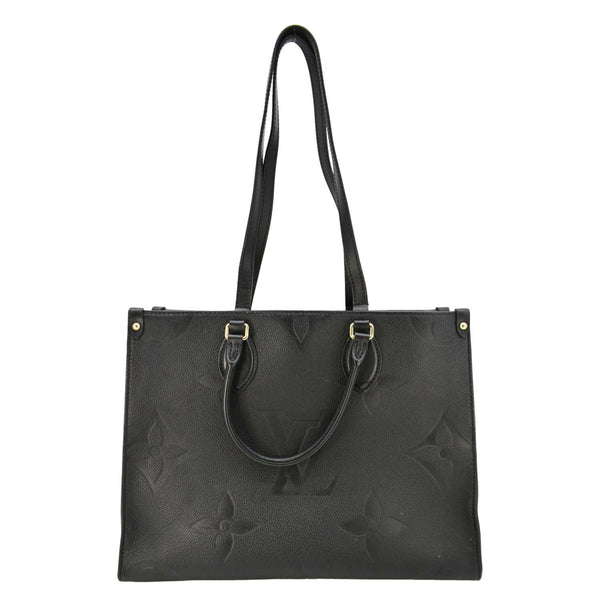 LOUIS VUITTON Onthego MM Giant Monogram Empreinte Leather Tote Bag Black