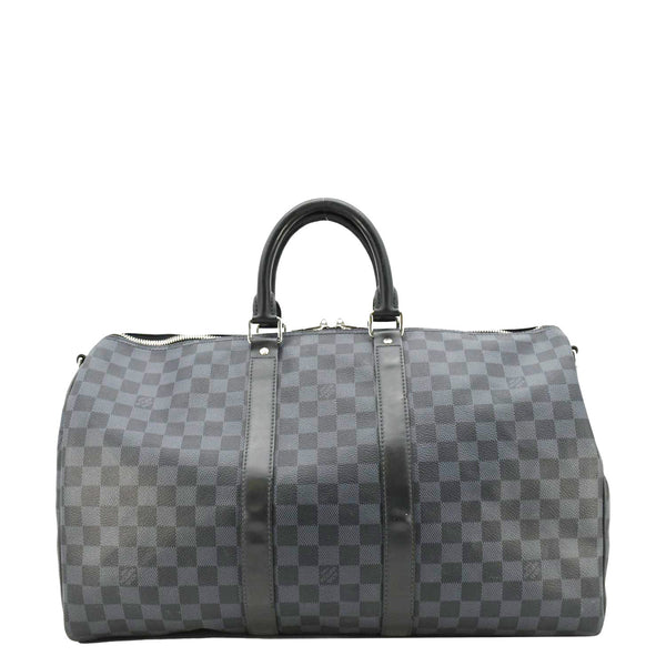 LOUIS VUITTON Keepall 45 Bandouliere Damier Graphite Travel Bag Black