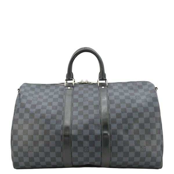 LOUIS VUITTON Keepall 45 Bandouliere Damier Graphite Travel Bag Black