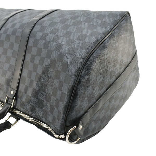 LOUIS VUITTON Keepall 45 Bandouliere Damier Graphite Travel Bag Black