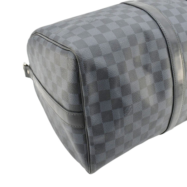 LOUIS VUITTON Keepall 45 Bandouliere Damier Graphite Travel Bag Black