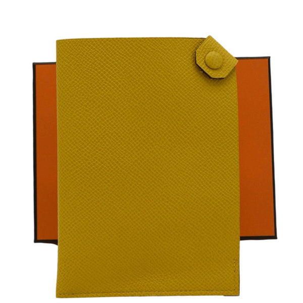 HERMES Tarmac Leather Passport Holder Yellow