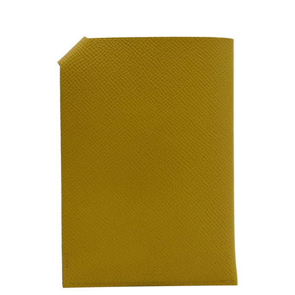 HERMES Tarmac Leather Passport Holder Yellow