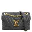 LOUIS VUITTON New Wave Chain MM Calfskin Leather Shoulder Bag Black