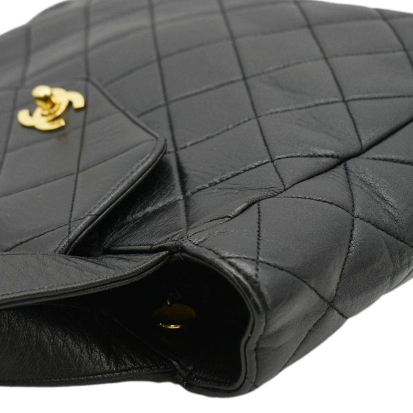 CHANEL Classic Flap Vintage Quilted Leather Tote Bag Black