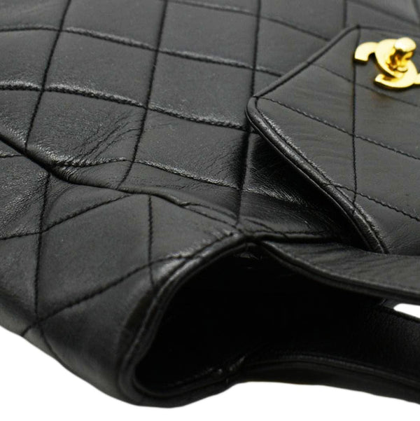 CHANEL Classic Flap Vintage Quilted Leather Tote Bag Black