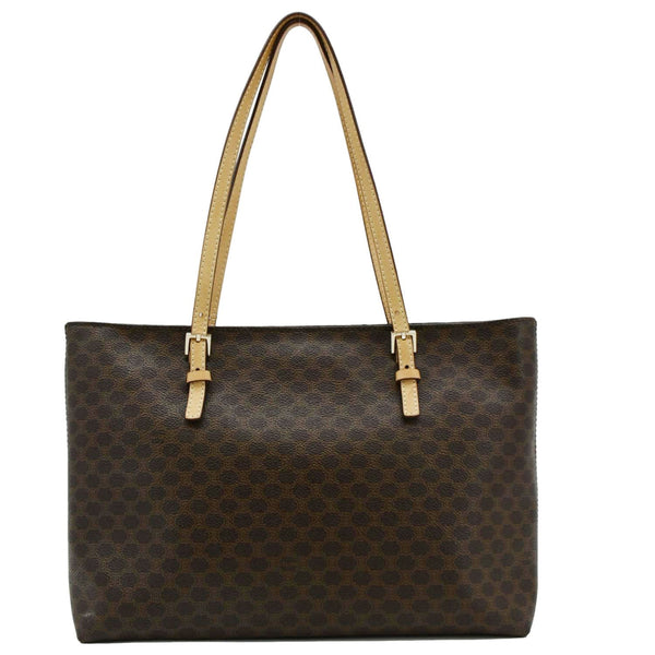 CELINE Macadam Canvas Tote Bag Brown