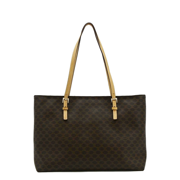 CELINE Macadam Canvas Tote Bag Brown