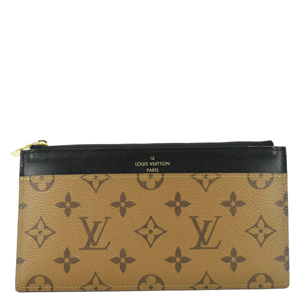 LOUIS VUITTON Slim Purse Monogram Reverse Canvas Wallet Brown