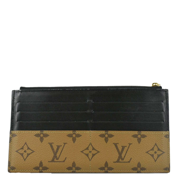 LOUIS VUITTON Slim Purse Monogram Reverse Canvas Wallet Brown