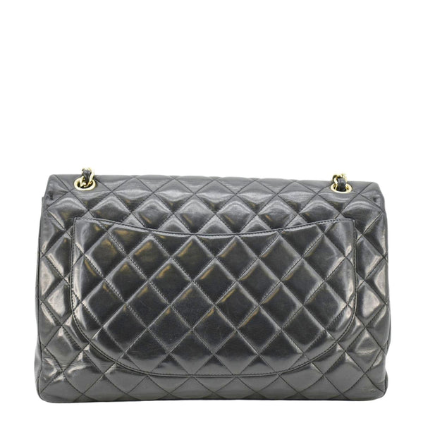 CHANEL Maxi Classic Single Flap Quilted Leather Crossbody Bag Black