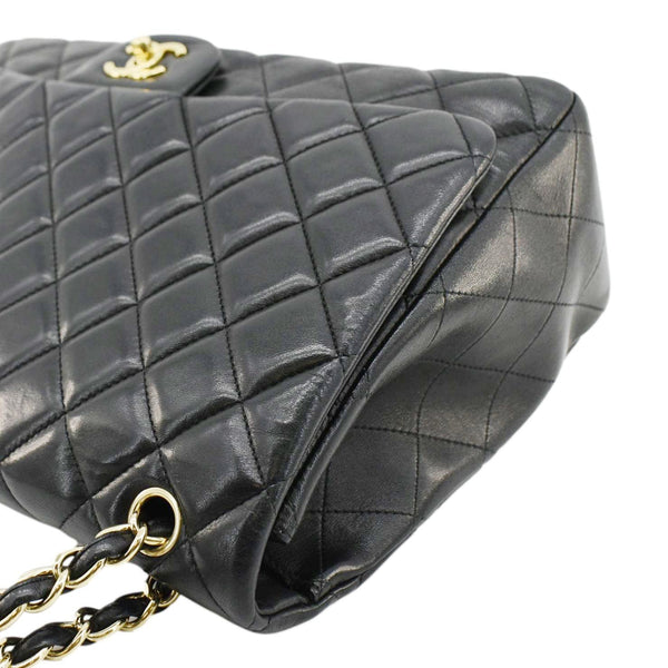 CHANEL Maxi Classic Single Flap Quilted Leather Crossbody Bag Black