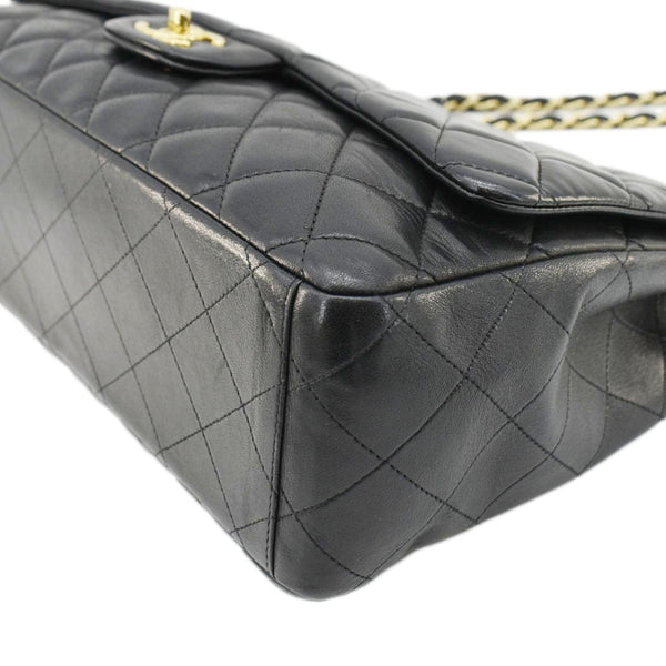 CHANEL Maxi Classic Single Flap Quilted Leather Crossbody Bag Black