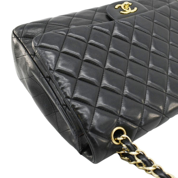 CHANEL Maxi Classic Single Flap Quilted Leather Crossbody Bag Black