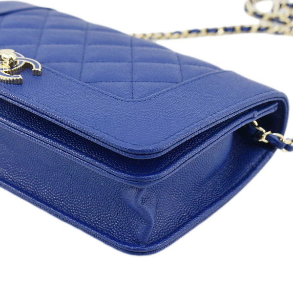 CHANEL Mademoiselle Vintage Flap Quilted Leather Shoulder Bag Blue