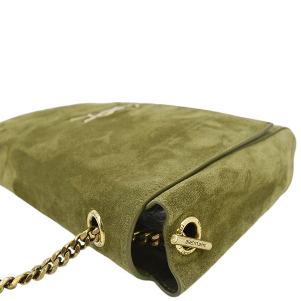 YVES SAINT LAURENT Kate Reversible Suede Shoulder Bag Grassy Green