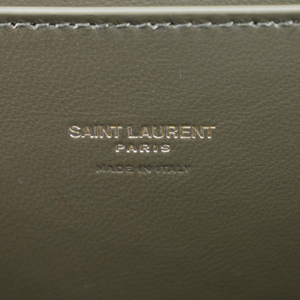 YVES SAINT LAURENT Kate Reversible Suede Shoulder Bag Grassy Green