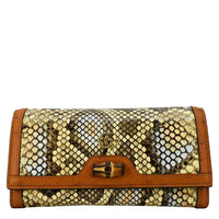 GUCCI Diana Python Chain Wallet Crossbody Bag Cloud Natural Gold 658243