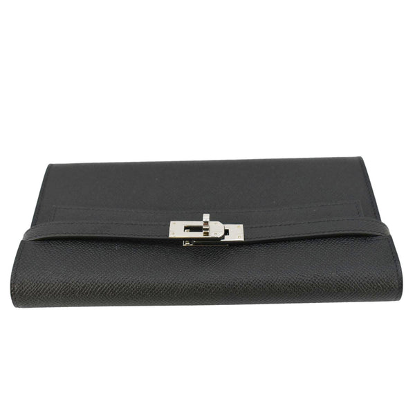 HERMES Kelly To Go Leather Wallet Black