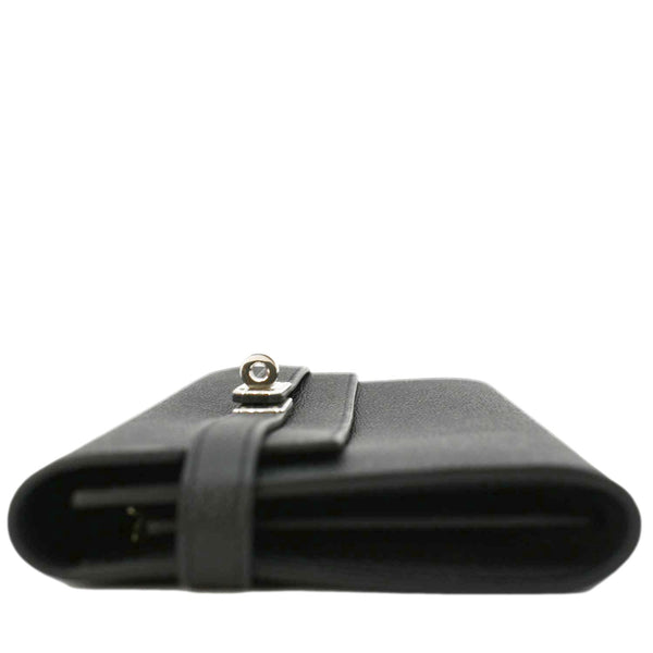 HERMES Kelly To Go Leather Wallet Black