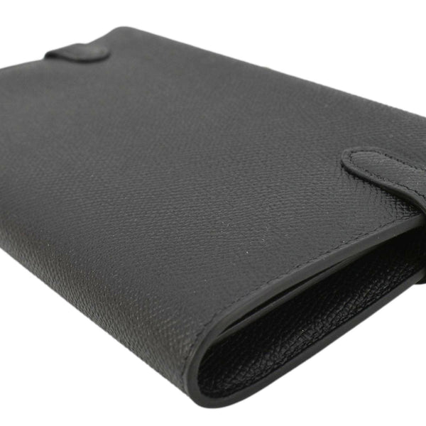 HERMES Kelly To Go Leather Wallet Black