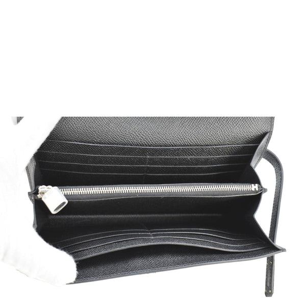 HERMES Kelly To Go Leather Wallet Black