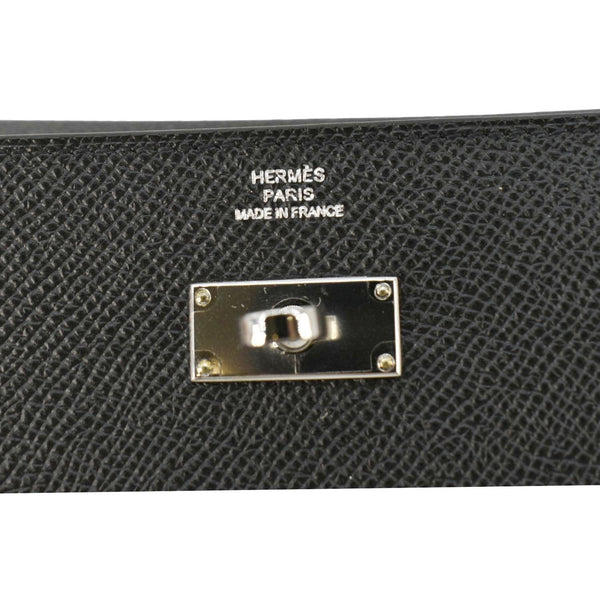 HERMES Kelly To Go Leather Wallet Black