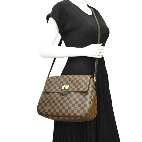 LOUIS VUITTON Besace Rosebery Damier Ebene Crossbody Bag Brown