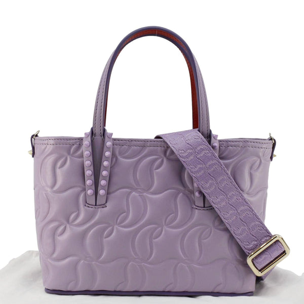 CHRISTIAN LOUBOUTIN Cabata Embossed Leather Top Handle Crossbody Bag Purple