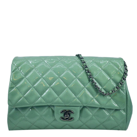Chanel Mint Green Quilted Caviar Small Classic Double Flap Bag