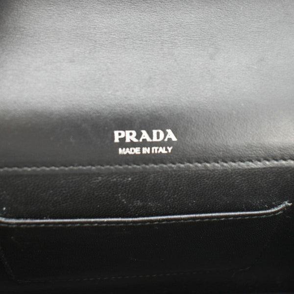 PRADA City Envelope Mini Saffiano Leather Crossbody Bag Black