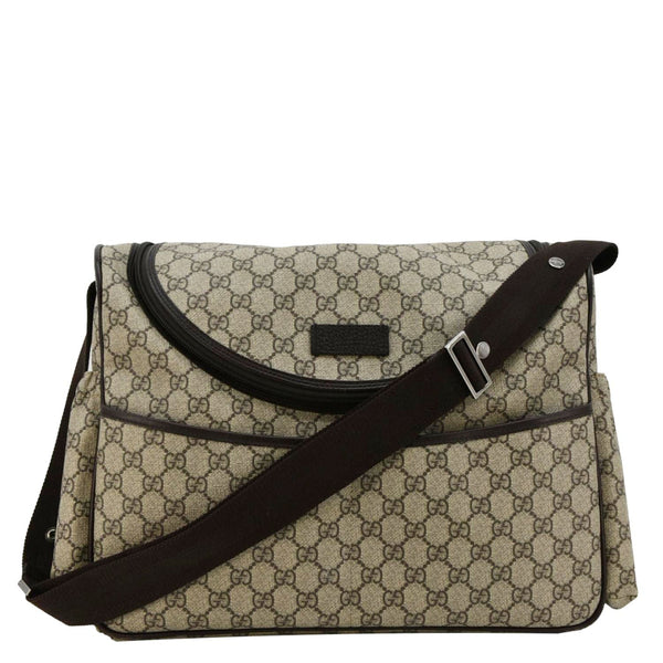 GUCCI Diaper GG Supreme Monogram Canvas Shoulder Bag Beige front look