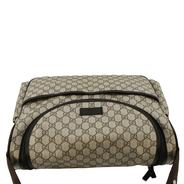 GUCCI Diaper GG Supreme Monogram Canvas Shoulder Bag Beige upper loook