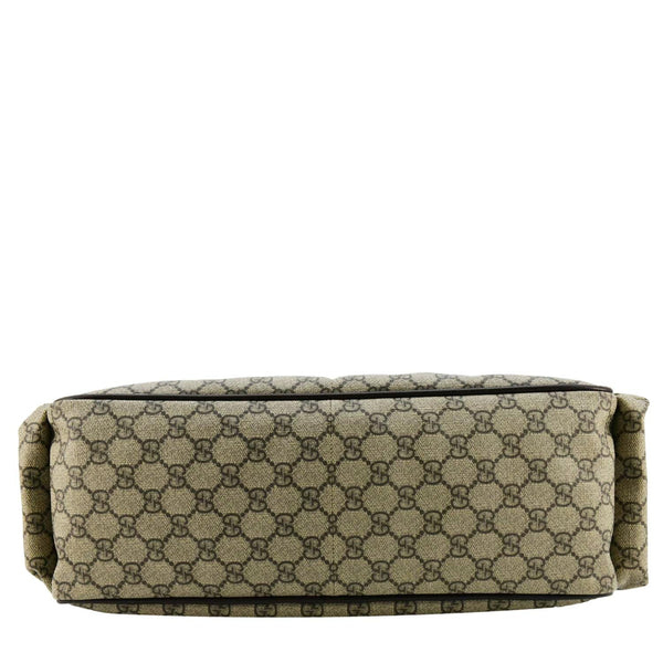 GUCCI Diaper GG Supreme Monogram Canvas Shoulder Bag Beige 123326