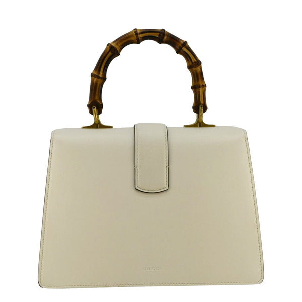 GUCCI Dionysus Bamboo Medium Leather Top Handle Shoulder Bag White 448075