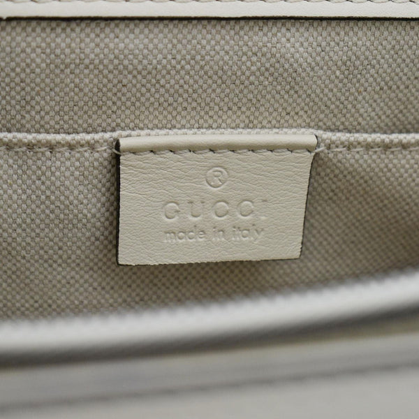 GUCCI Dionysus Bamboo Medium Leather Top Handle Shoulder Bag White 448075