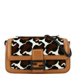 FENDI Baguette Mini Leopard Print Calf Leather Shoulder Bag Brown