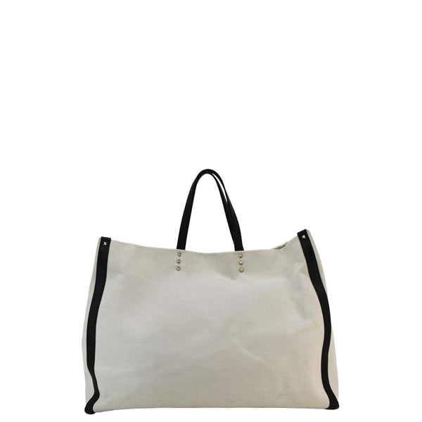 VALENTINO GARAVANI VLTN Canvas Tote Bag White