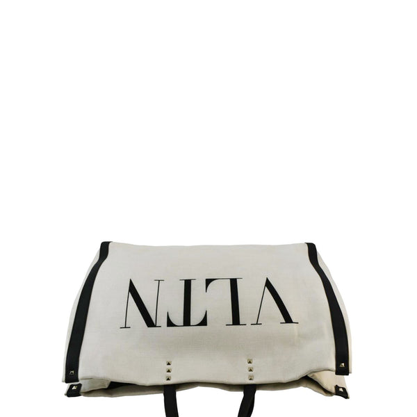 VALENTINO GARAVANI VLTN Canvas Tote Bag White