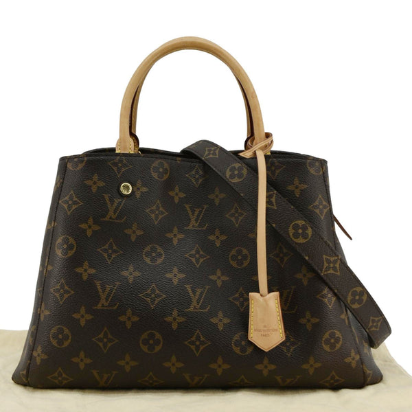 LOUIS VUITTON Montaigne MM Monogram Canvas Shoulder Bag Brown