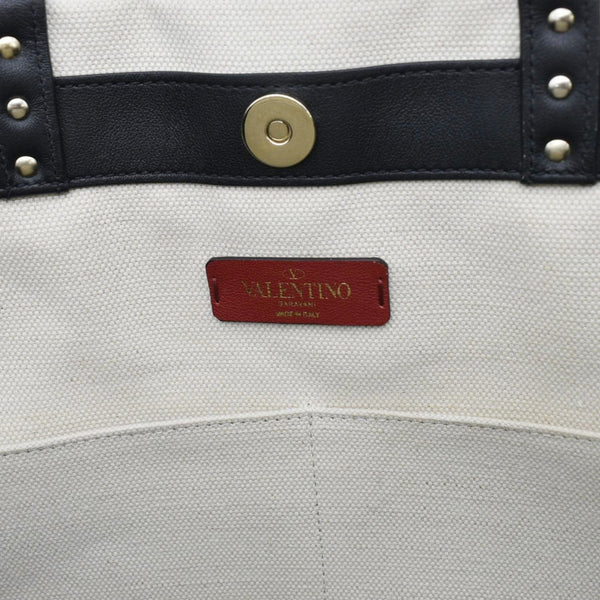 VALENTINO GARAVANI VLTN Canvas Tote Bag White