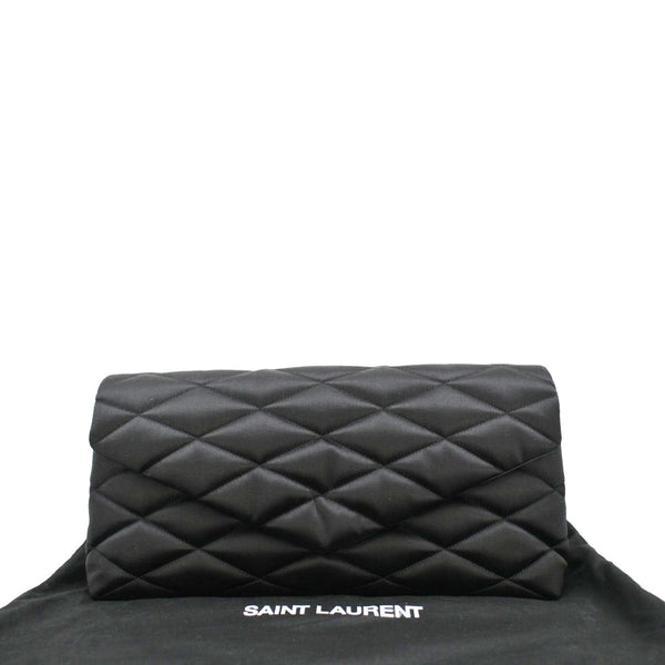 YVES SAINT LAURENT Sade Large Satin Black Clutch  upper look