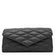 YVES SAINT LAURENT Sade Large Satin Black Clutch  front side