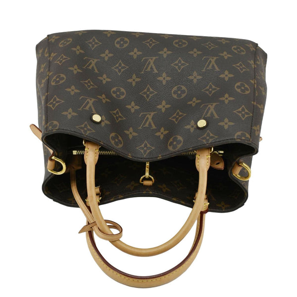 LOUIS VUITTON Montaigne MM Monogram Canvas Shoulder Bag Brown