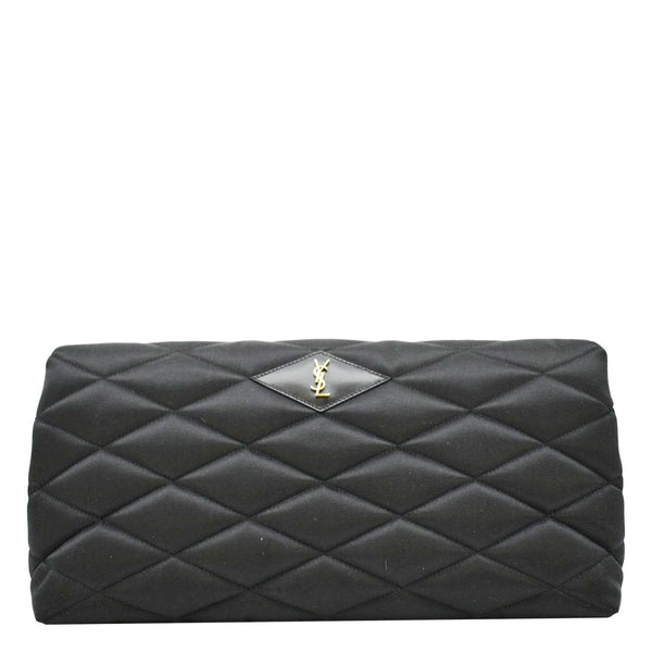 YVES SAINT LAURENT Sade Large Satin Black Clutch  back look